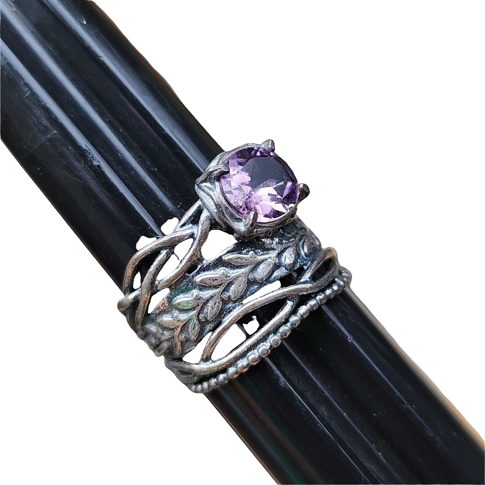 PZ israel Sterling silver amethyst layered look ring size 9.75 fine jewe…