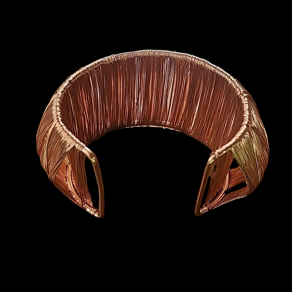 Copper wire wrap cuff bracelet fashion costume jewelry