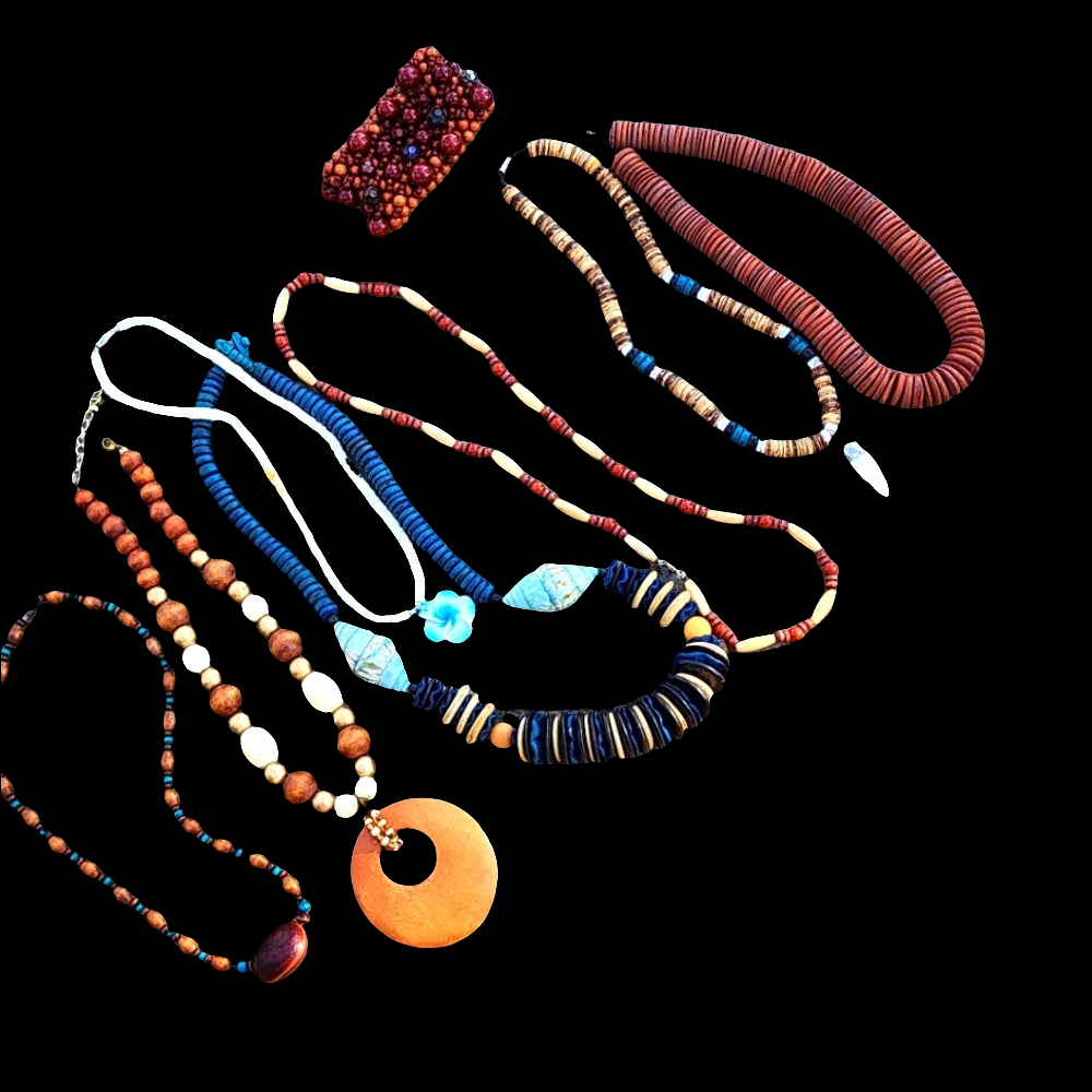 Organic jewelry Bundle lot necklaces bracelet wood shell Fashion Costume