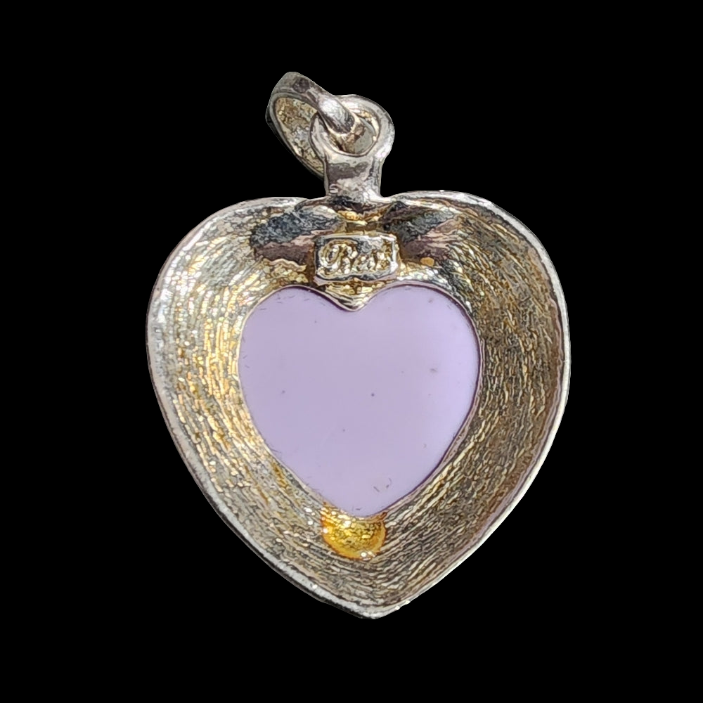 Pink heart necklace pendant. Fashion jewelry