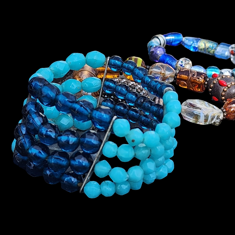 Jewelry nice lot of glass beads stretch bracelets cheap for resale