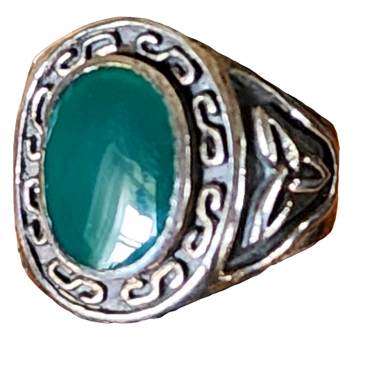 Sterling silver Celtic green at gate ring size 10.5 unisex ST PATTY'S Jewelry