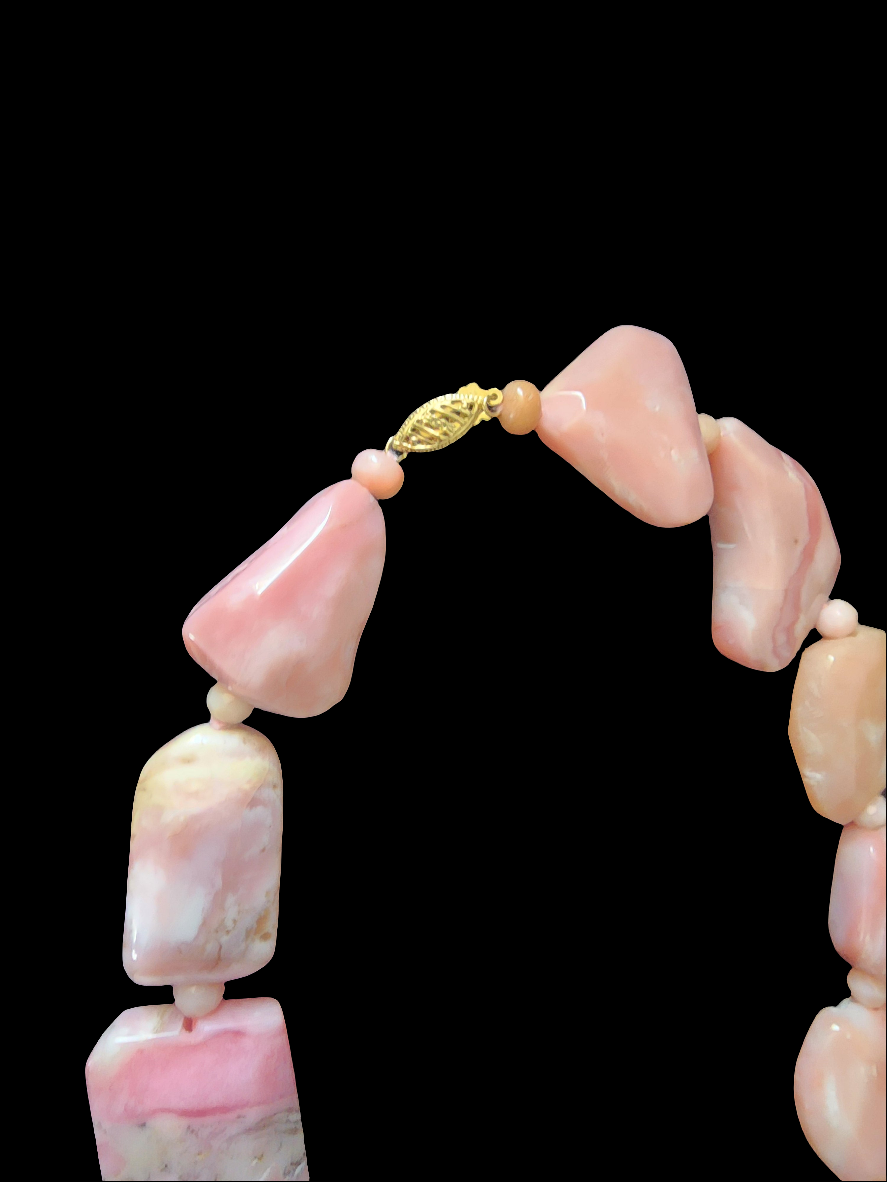Chunky pink opal necklace