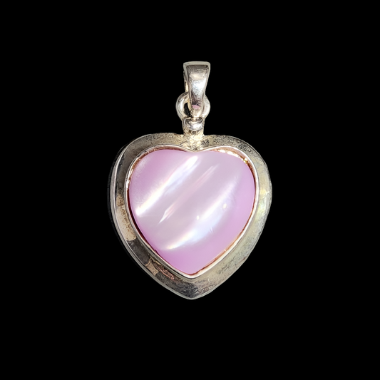 Pink heart necklace pendant. Fashion jewelry