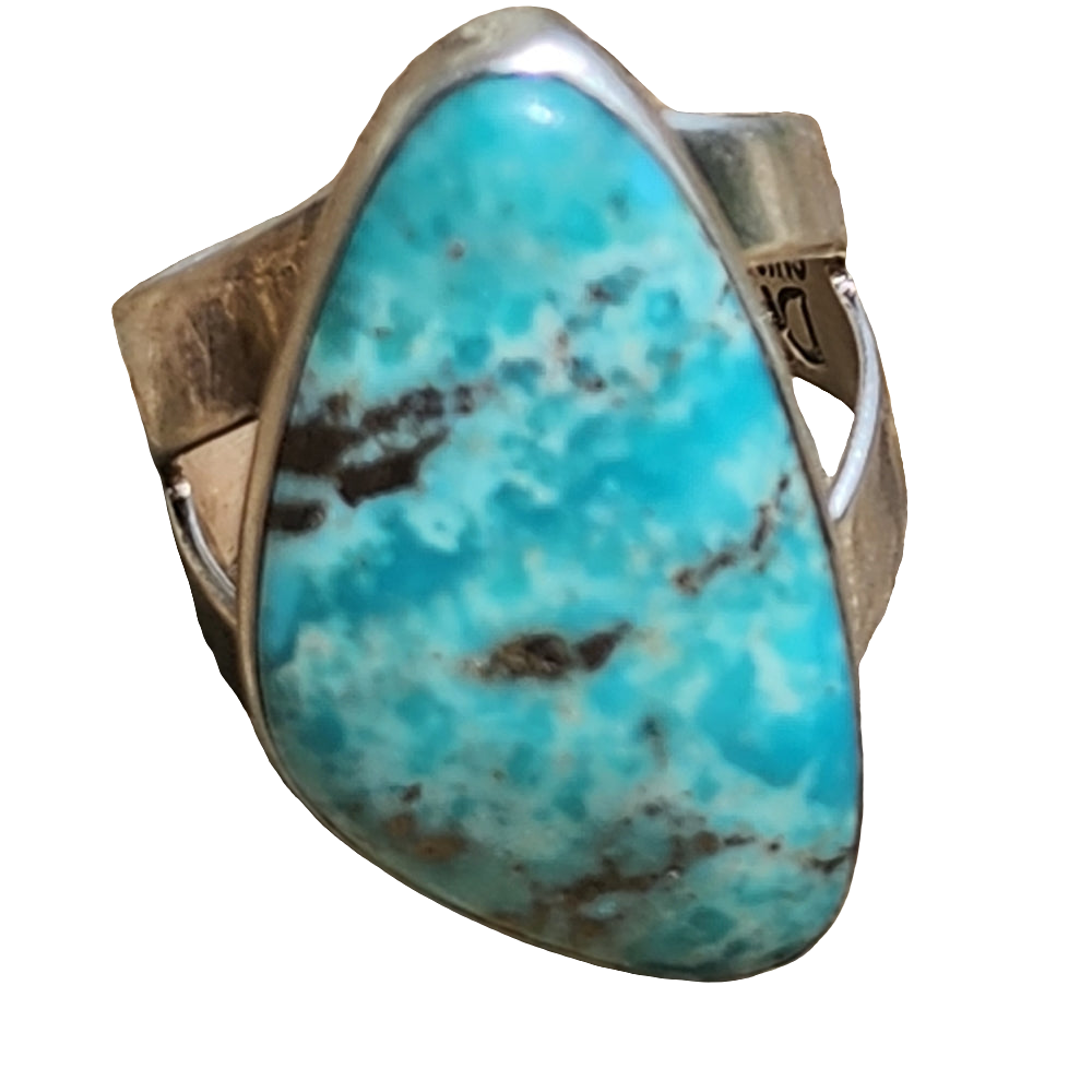Sterling silver Jay King Desert Rose company turquoise ring size 8.5