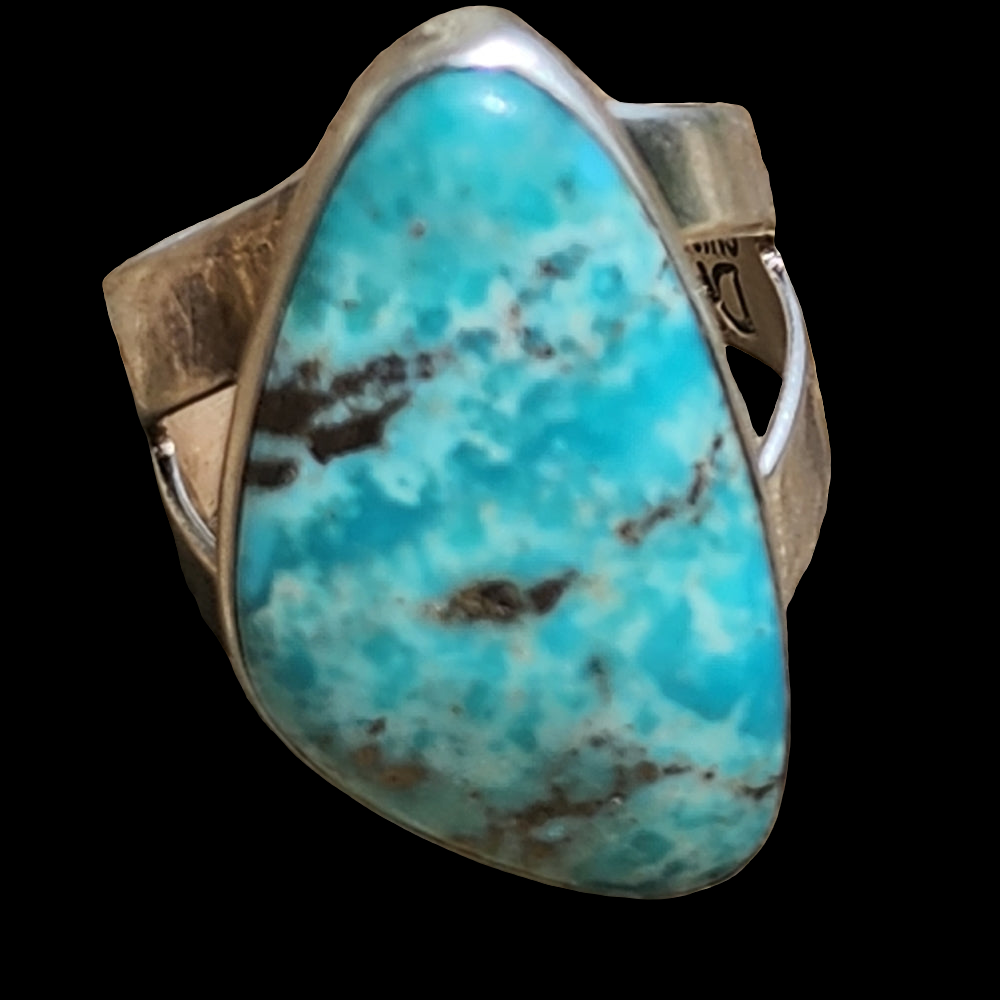 Sterling silver Jay King Desert Rose company turquoise ring size 8.5