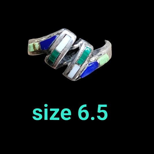 Native American sterling silver Zuni ring size 6.5 artist Laahty Morris …