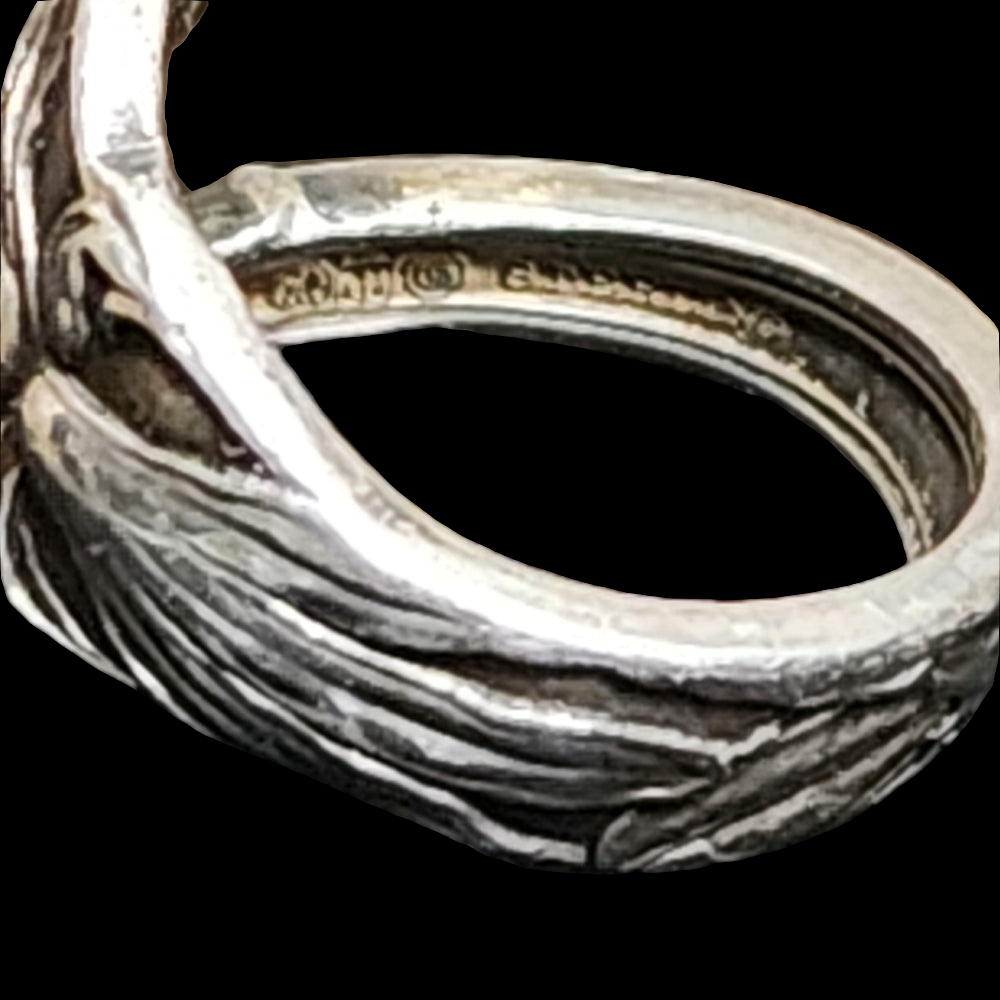 Vintage sterling silver spoon bypass ring size 7