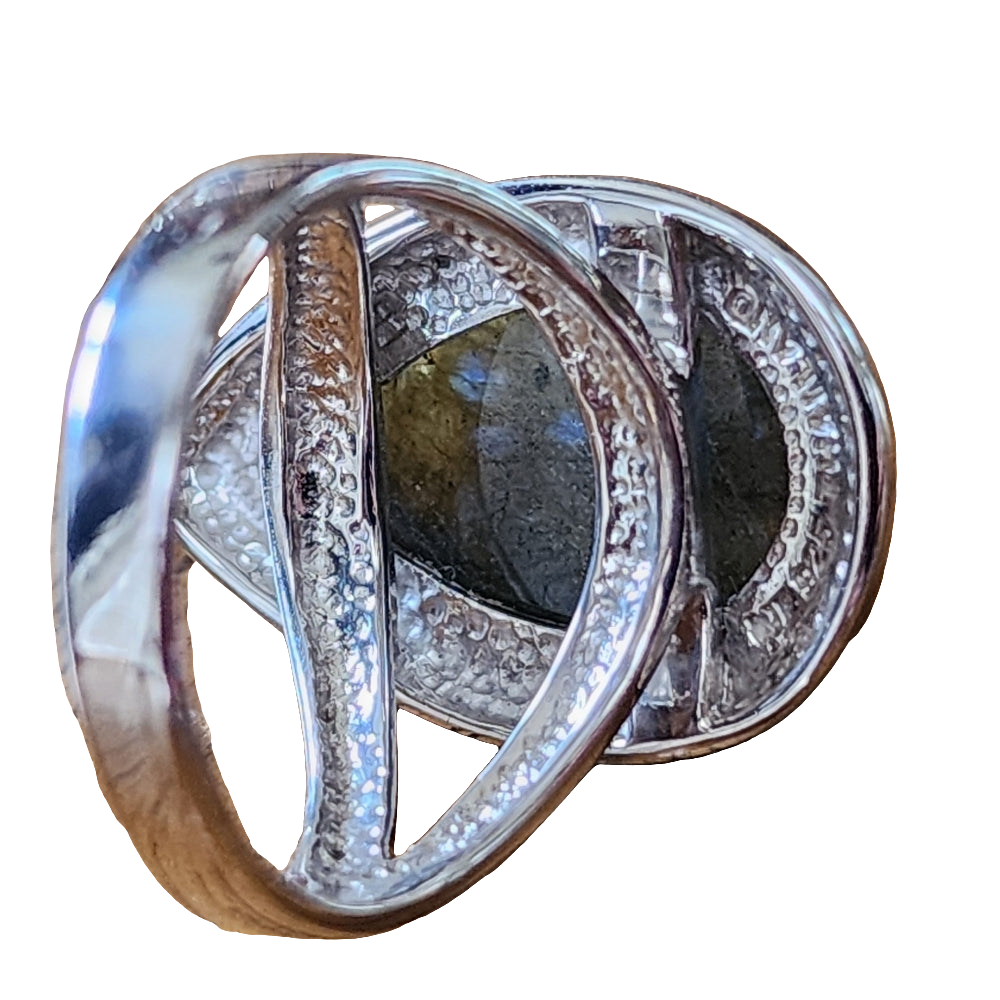 Sterling silver tear drop Labradorite ring size 8.75 fine jewelry