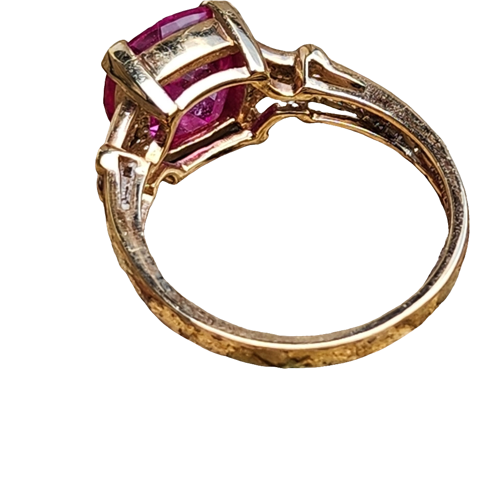Sterling silver gold vermeil 1.97 pink sapphire relios Carolyn Pollack size 9