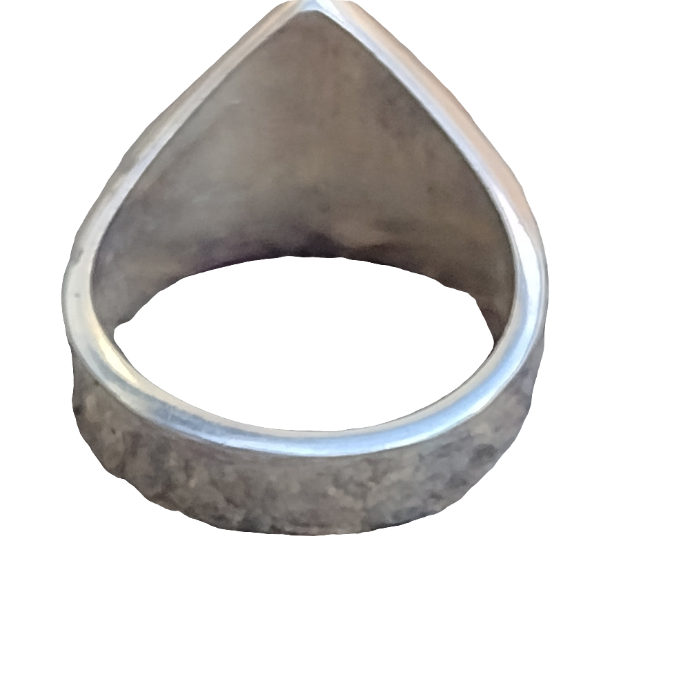 Vintage Mexican sterling silver ring inlay goldstone size 10 unisex jewelry