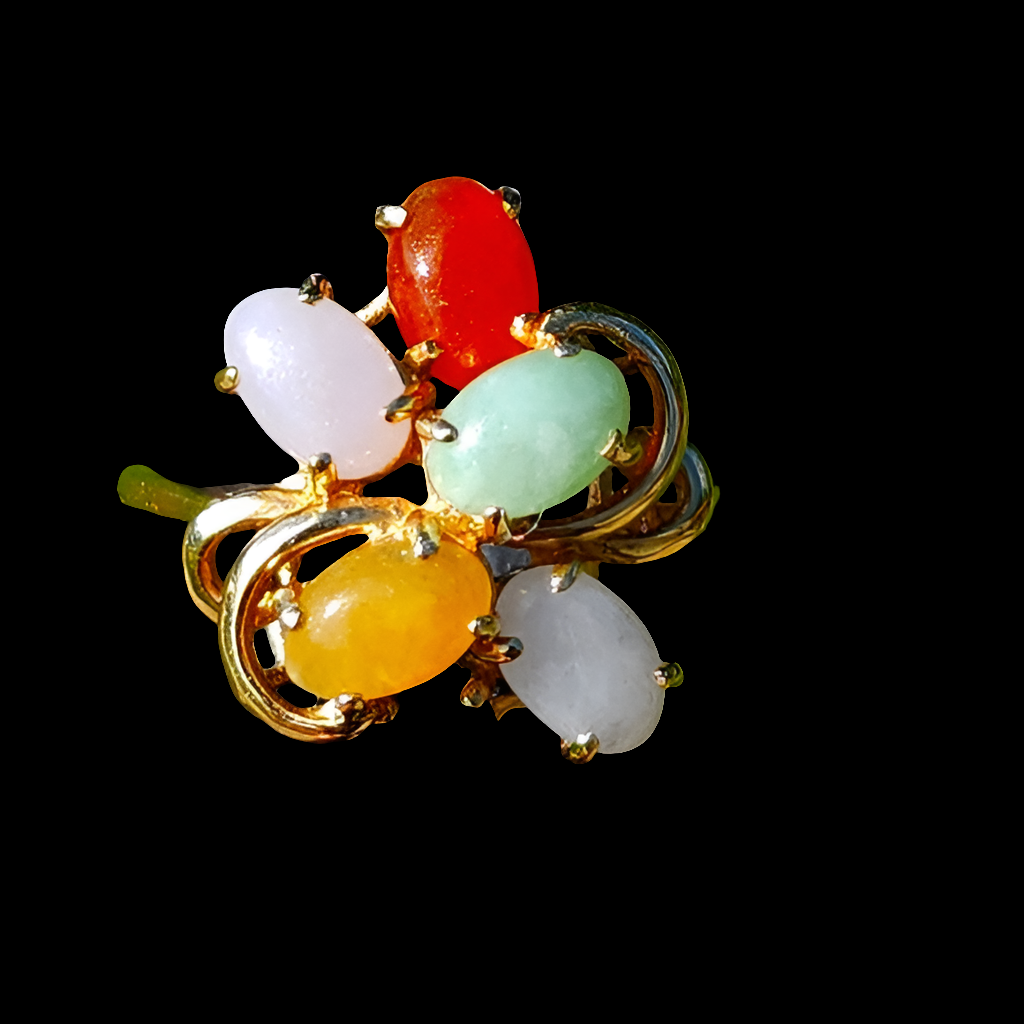 14k gold multi gemstone ring size 6