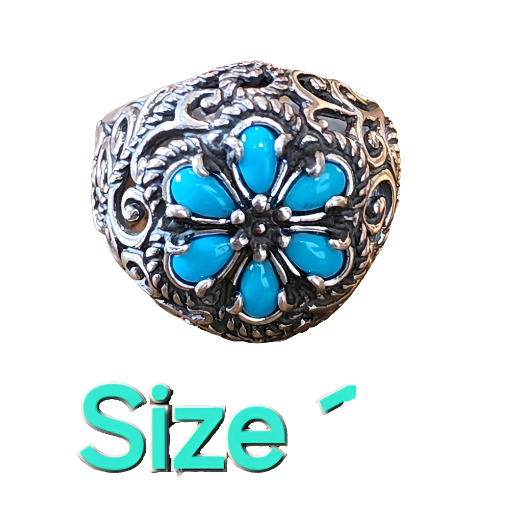 Sterling Silver Carolyn Pollack Relios Sleeping Beauty Turquoise ring si…