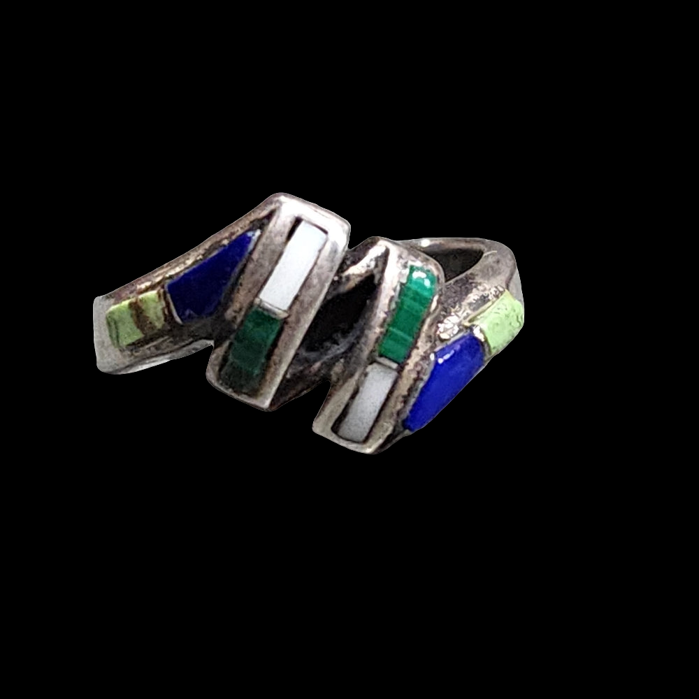 Native American sterling silver Zuni ring size 6.5 artist Laahty Morris …