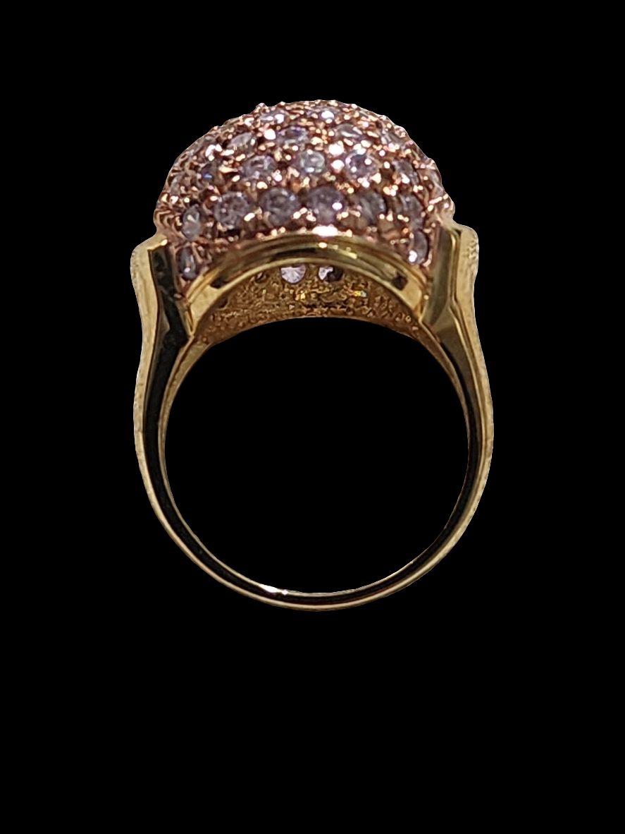Ross Simons 14k Gold Vermeil  over Sterling Silver Pink Topaz Ball Ring Size 7