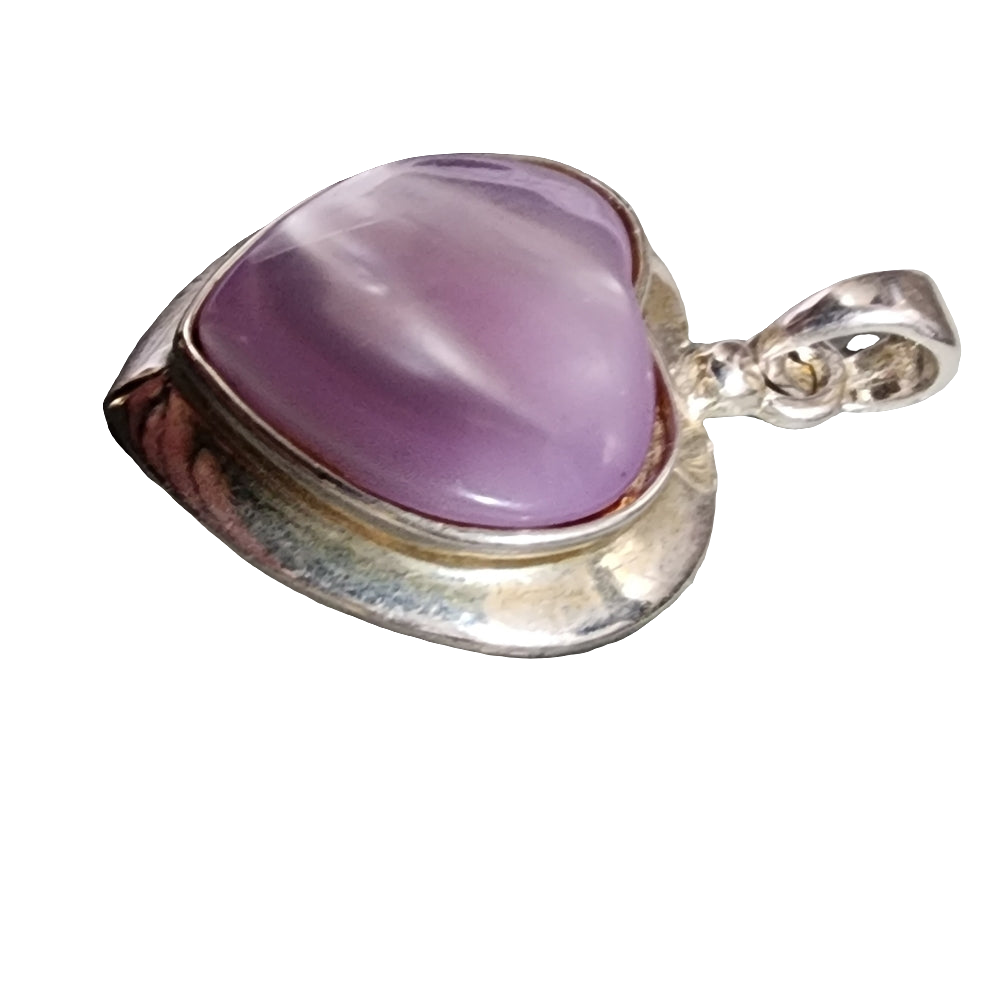 Pink heart necklace pendant. Fashion jewelry