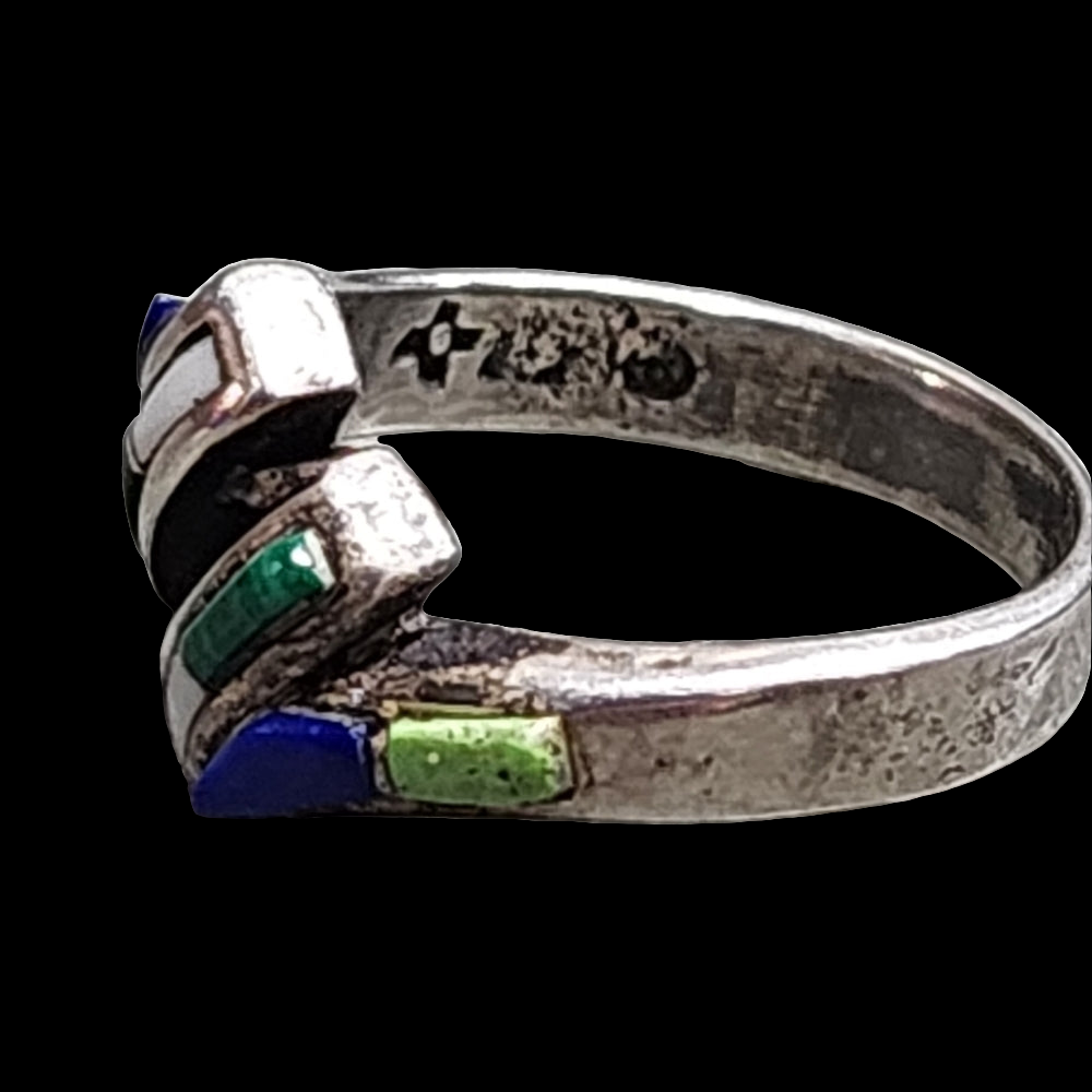 Native American sterling silver Zuni ring size 6.5 artist Laahty Morris …