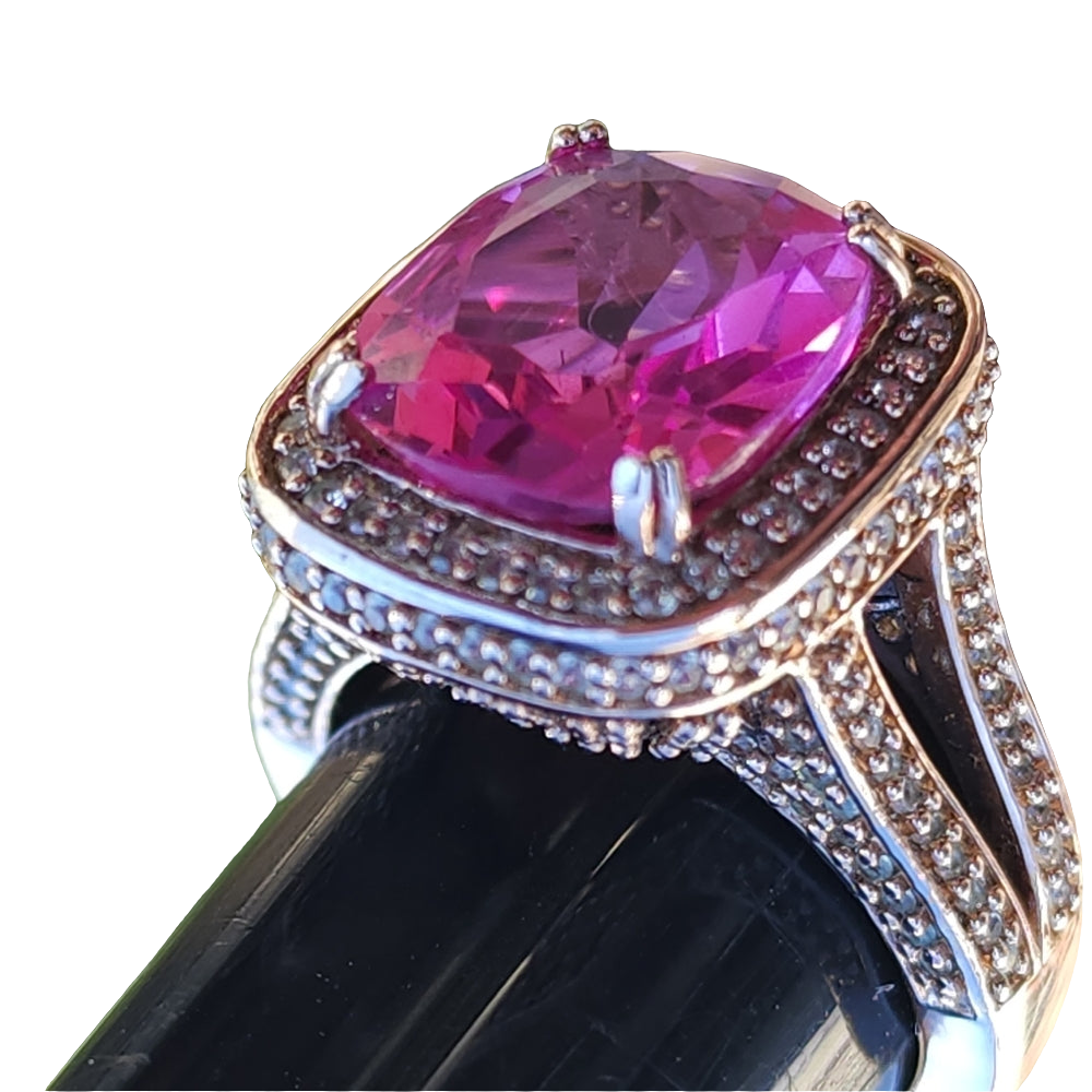 JWBR Renaissance new york pink sapphire & diamonds sterling silver ring …