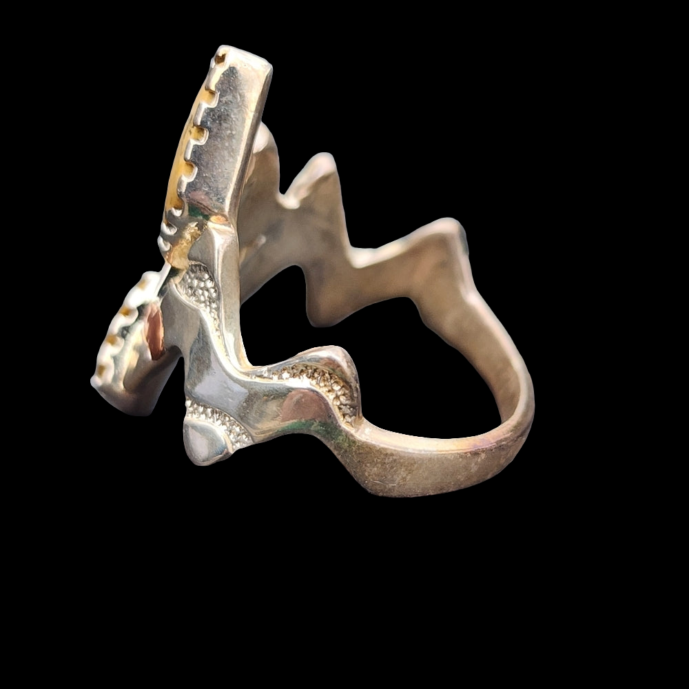 Carolyn Pollack Relios zig zag multi gemstone ring sz 10 sterling silver copper