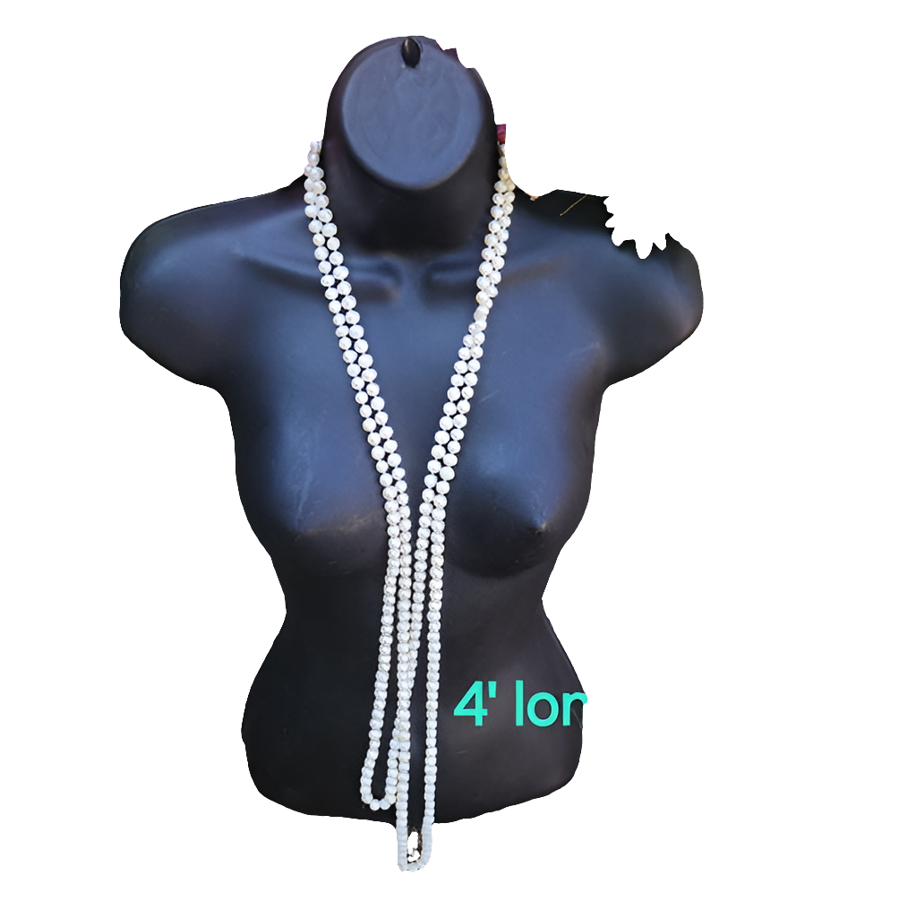 Knotted Authentic pearl pearls necklace fine jewelry hangs 4 foot long strand