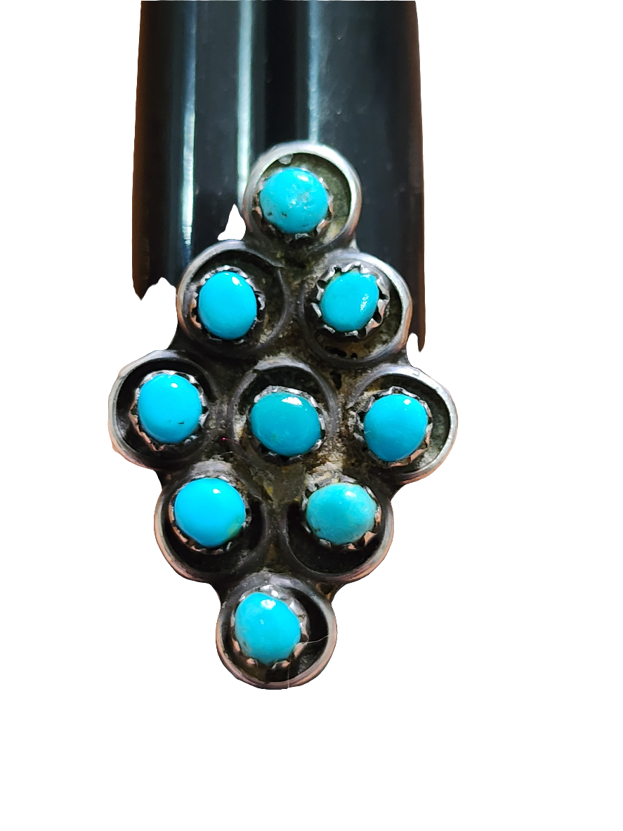 Sterling sever native american turquoise ring size 8