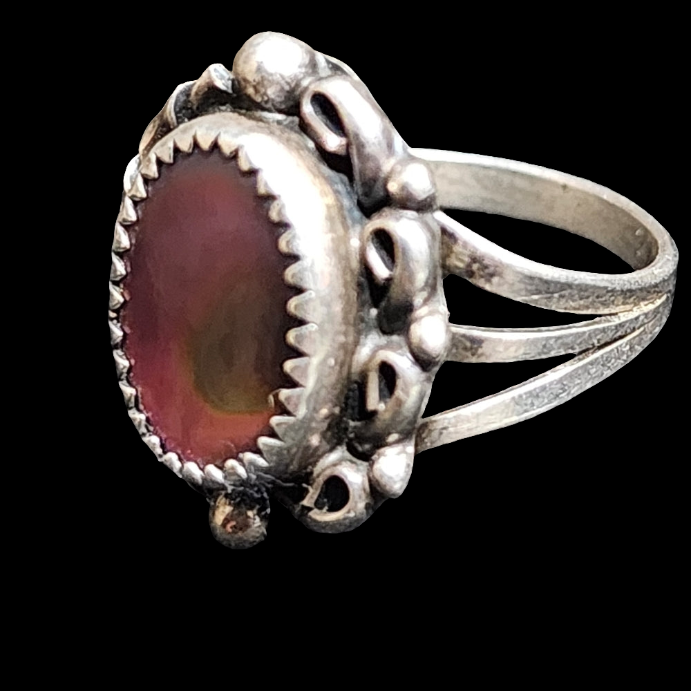Southwestern sterling silver pink mother of pearl ring size 8.5