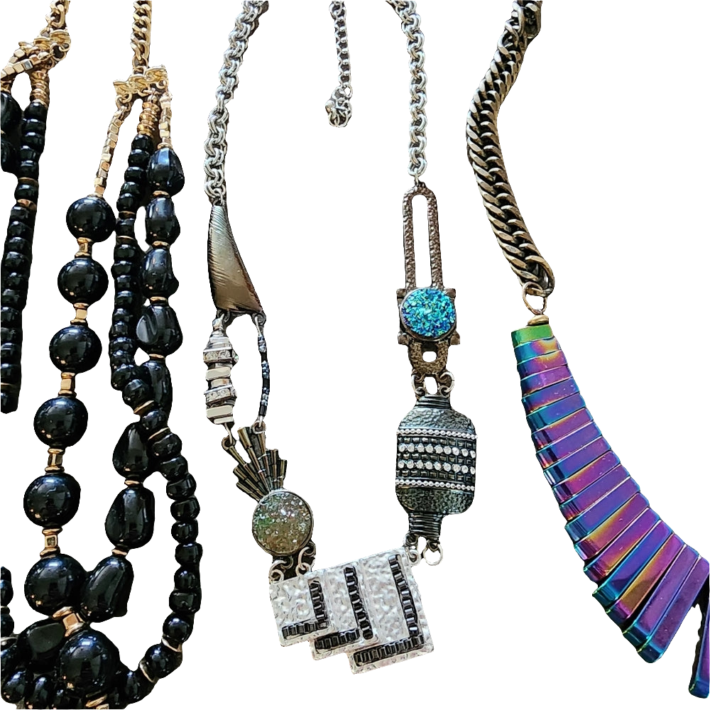 Costume fashion jewelry lot bundle necklaces rainbow hematite necklace
