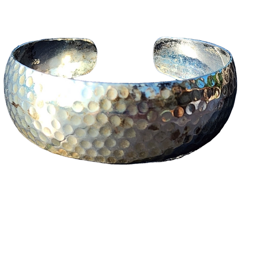 Sterling silver hammered cuff bracelet fine fashion Jewelry
