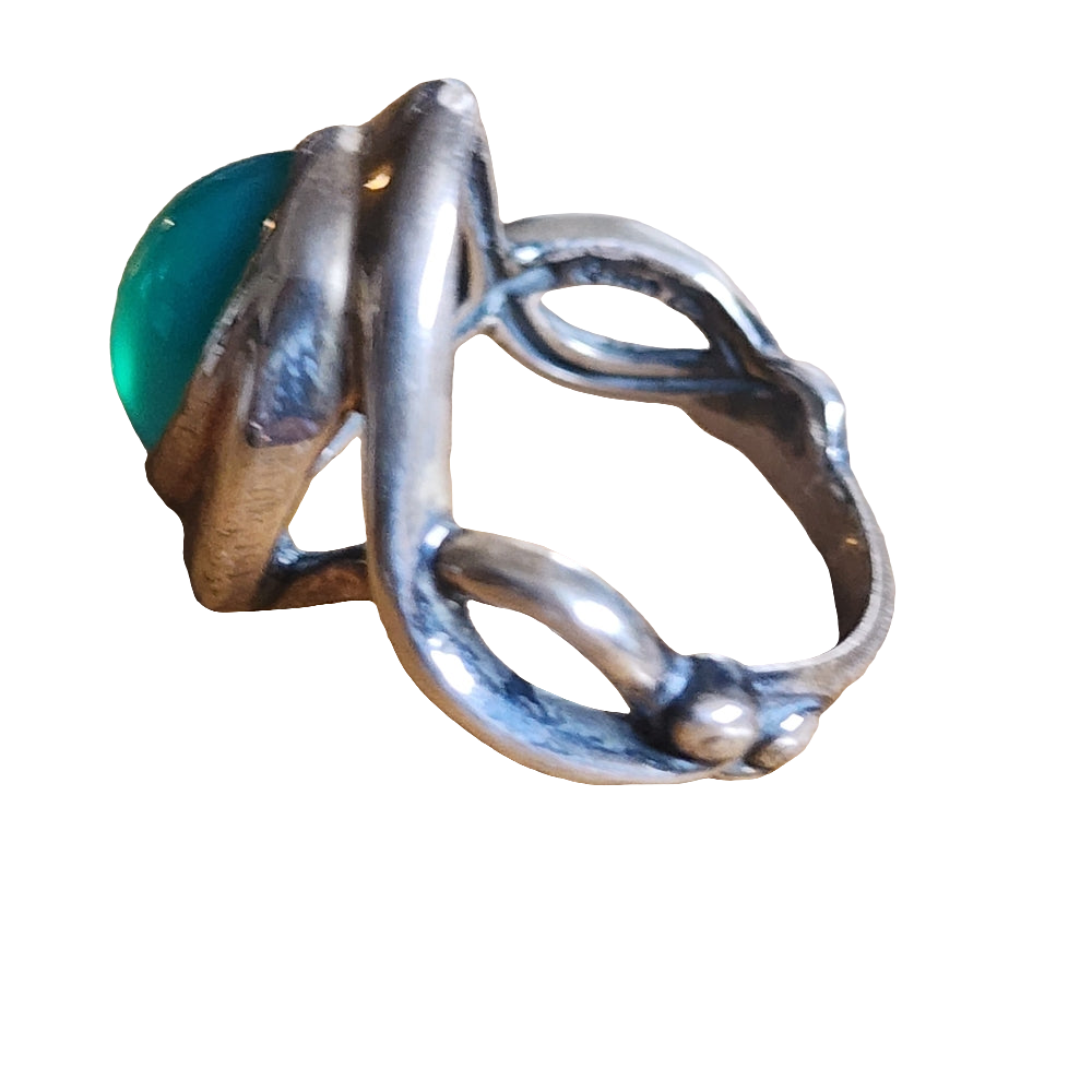 Carolyn Pollack Relios Sterling silver ring sz 10 apple green agate fine jewelry