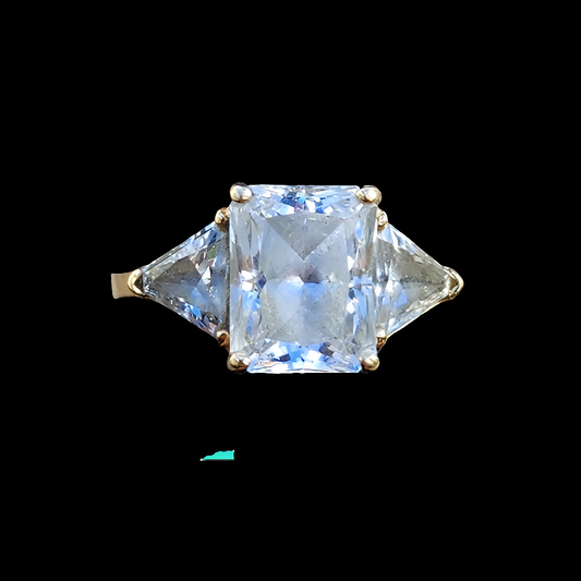 14k karat yellow gold cz wedding engagement promise ring