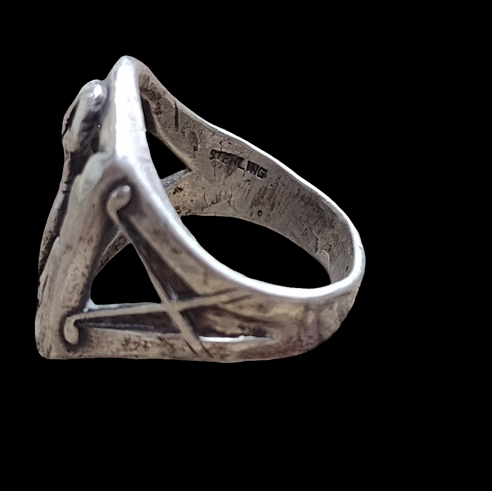 Sterling silver golf ring unisex size 9