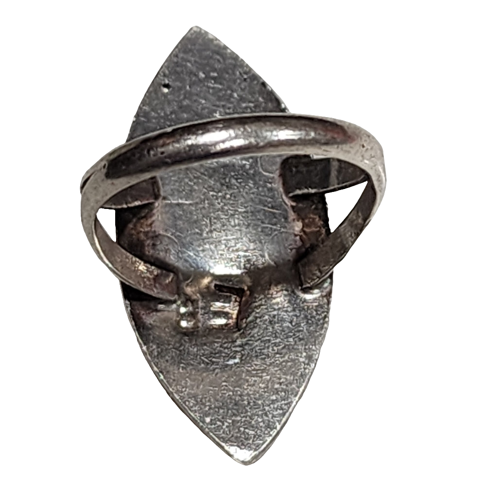 Sterling silver inlay native American navajo ring size 7 artist signed