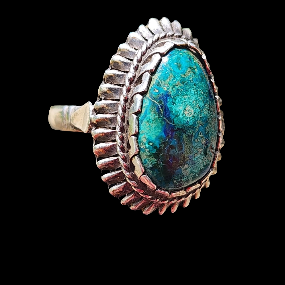 Vintage sterling silver Native American turquoise ring size 7 Robin egg blue