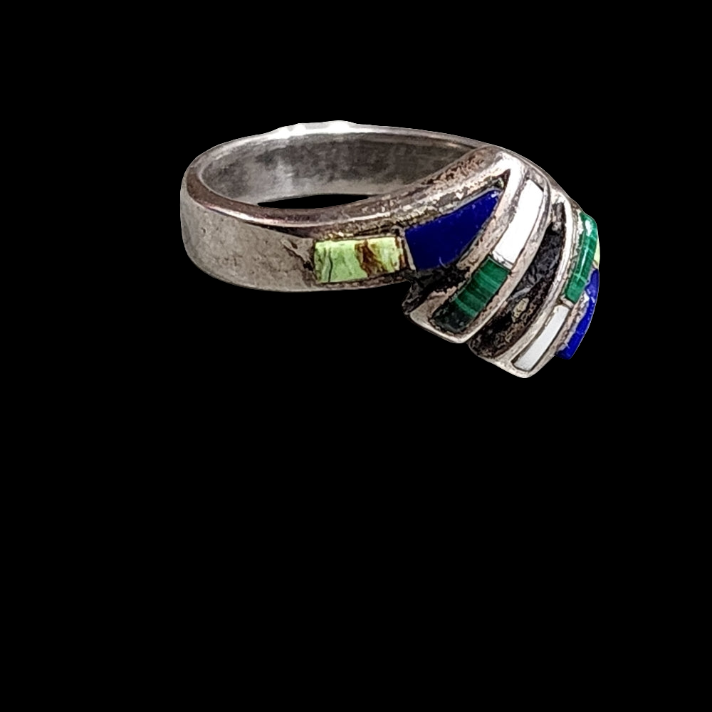 Native American sterling silver Zuni ring size 6.5 artist Laahty Morris …