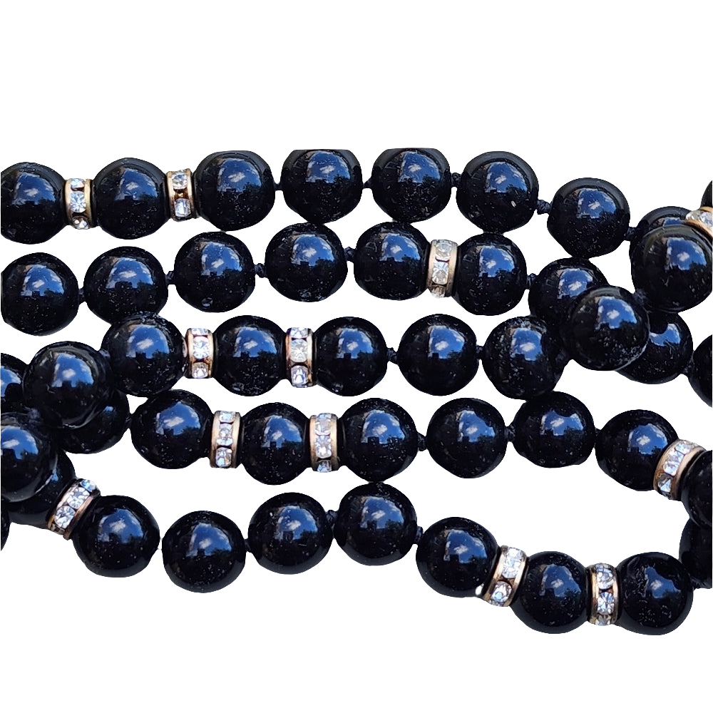 5 strand Black Onyx rhinestone fashion statement jewelry Necklace