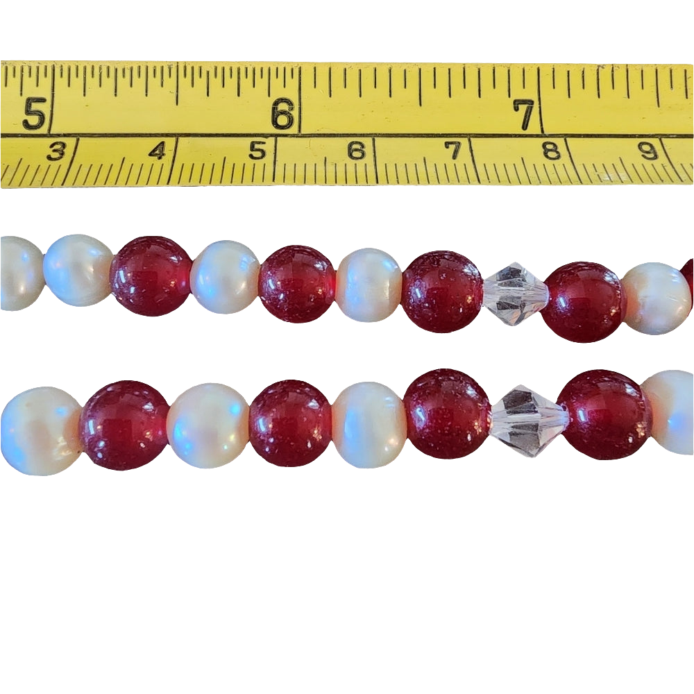 Real pearl necklace hand knotted with red beads and stone pendant 18k gold plate
