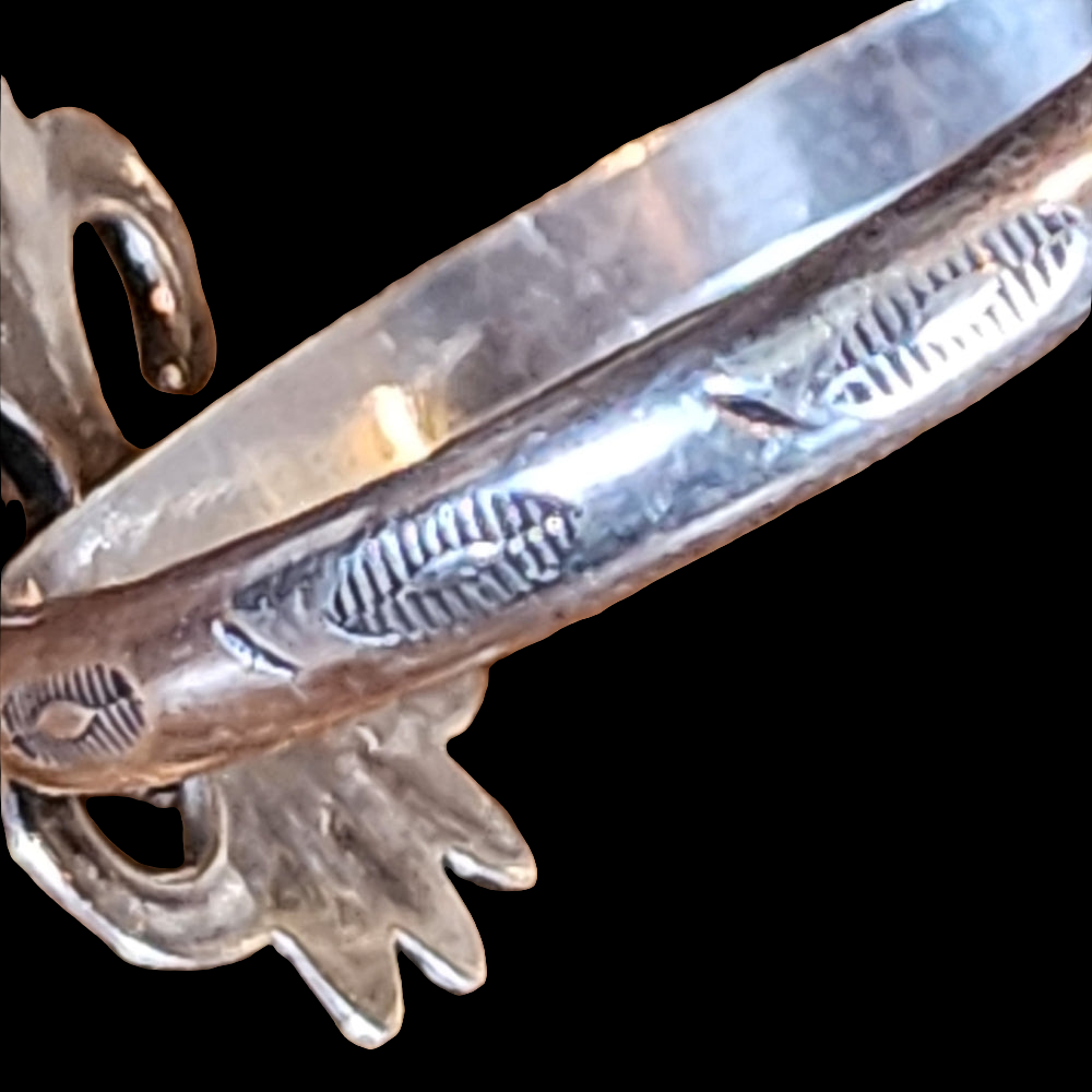 Vintage sterling silver Native American turquoise cuff bracelet