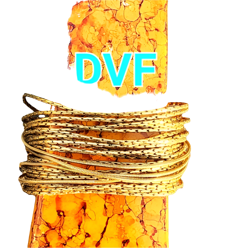 Designer multi-strand gold tone bangle bracelet dvf Diane von Furstenberg