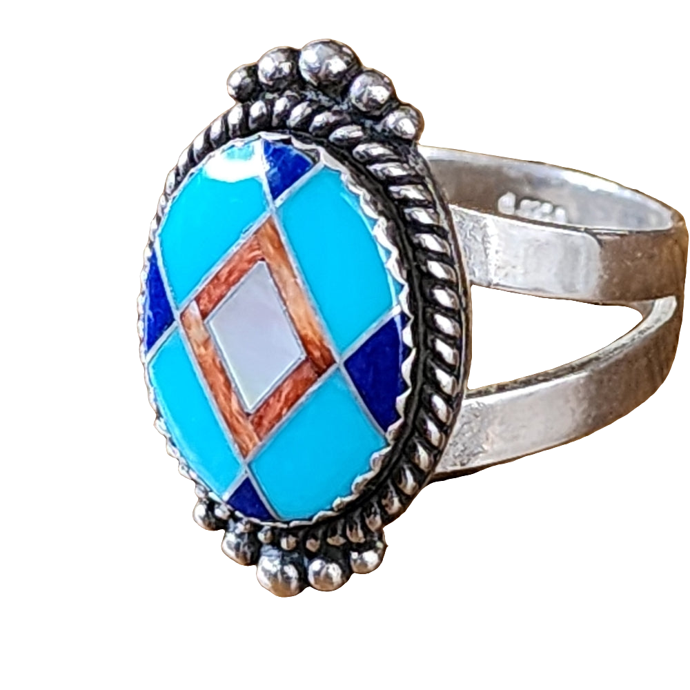 Carolyn Pollack Relios Sterling silver jewelry  ring size 10 inlay turqu…