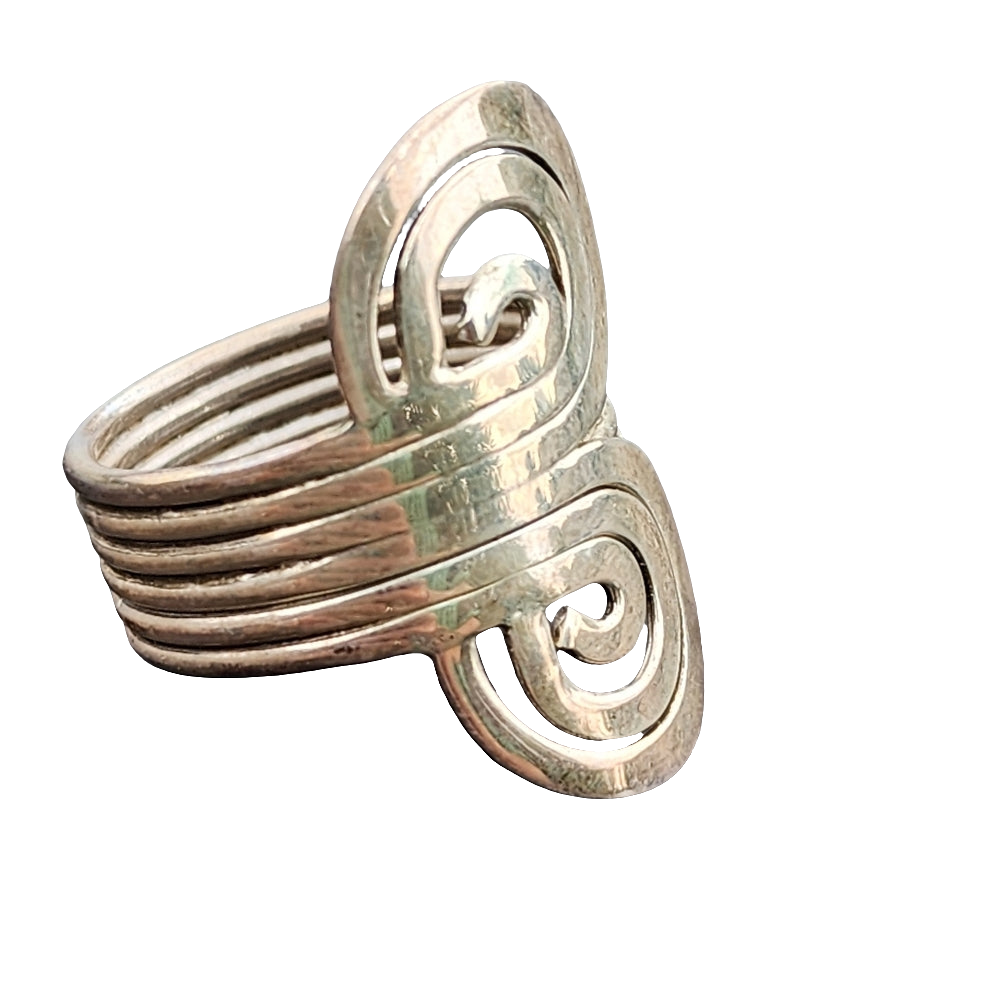 Mexico Sterling Silver mid-century modern ring size 10 unisex fine Jewelry