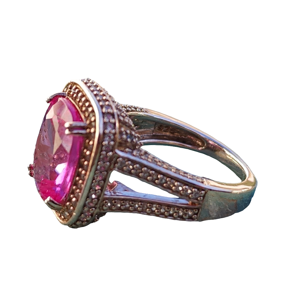 JWBR Renaissance new york pink sapphire & diamonds sterling silver ring …