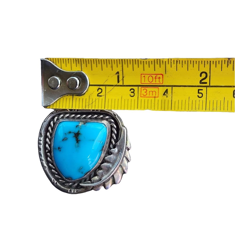Vintage Sterling silver Native American Turquoise pendant Fine  jewelry
