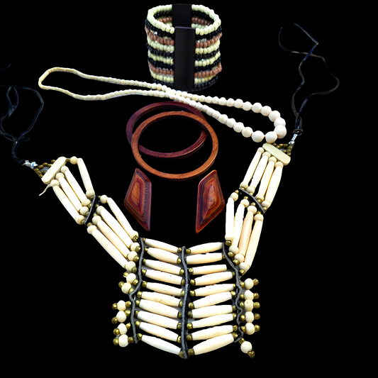 Lot of organic jewelry Wood bone Native American necklace bracelets earrings