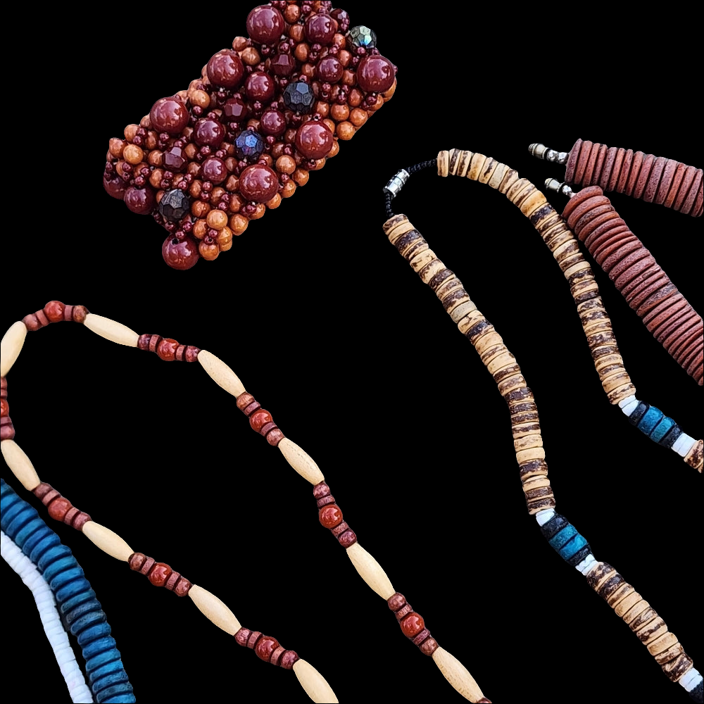 Organic jewelry Bundle lot necklaces bracelet wood shell Fashion Costume
