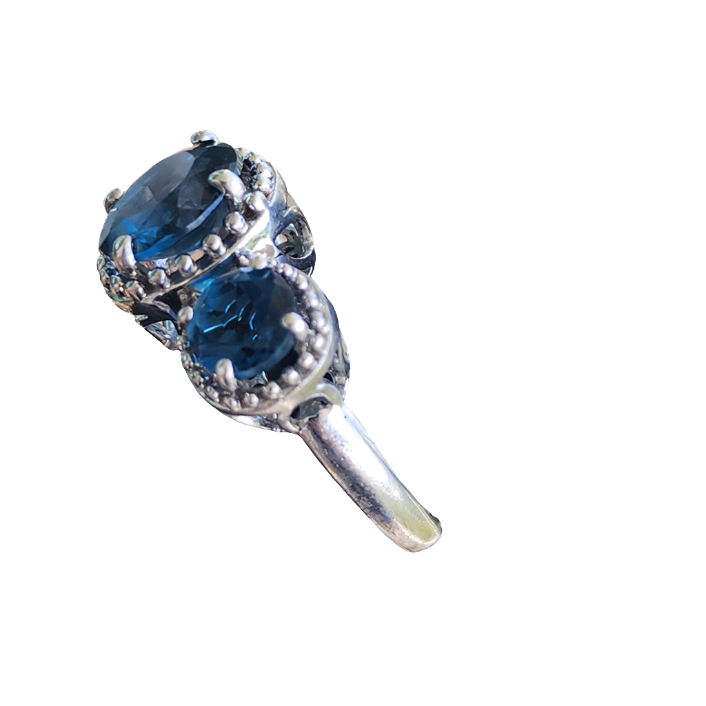 Sterling Silver Designer RSI London blue topaz size 6.75