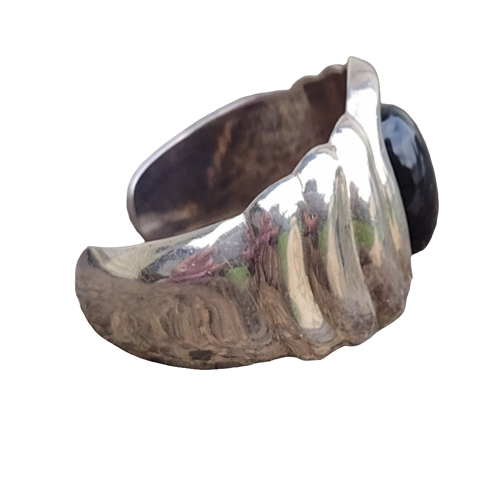 Vintage sterling silver Mexican cuff bracelet signed made by Ballesteros