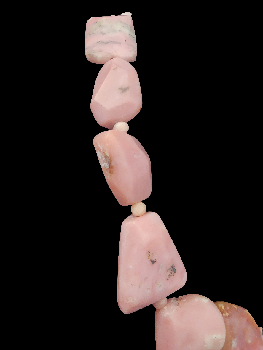 Chunky pink opal necklace