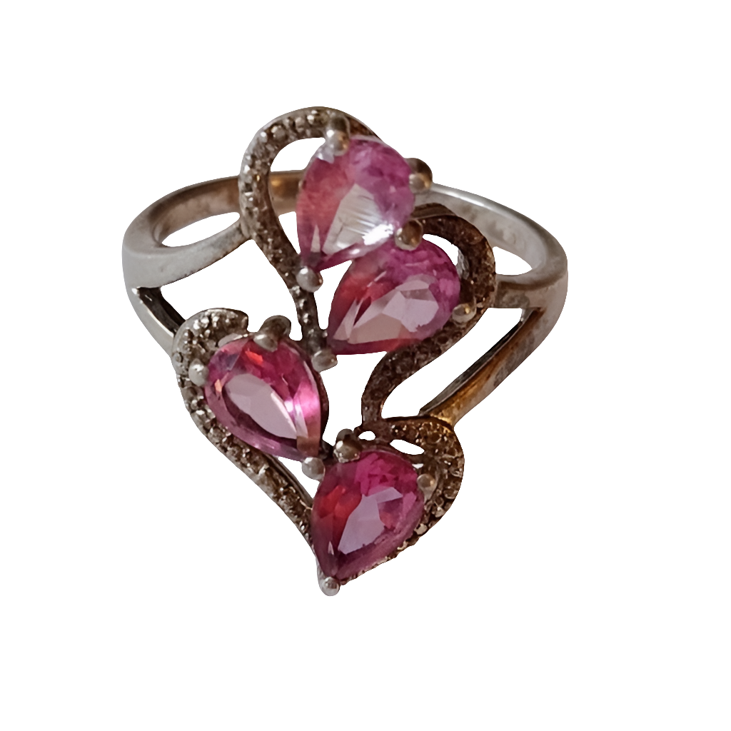 Sterling silver with pink rhodolite ring size 8.5 by the genuine gemston…