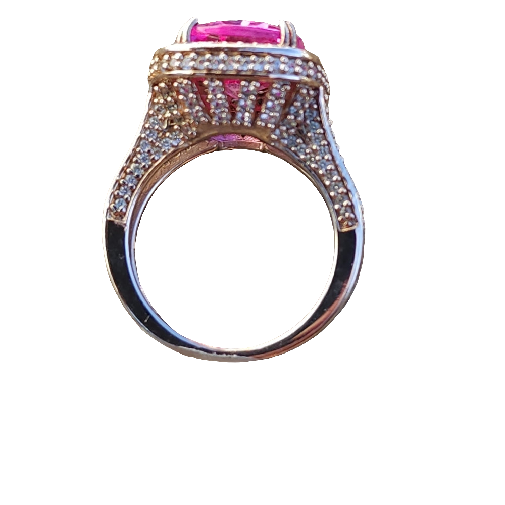 JWBR Renaissance new york pink sapphire & diamonds sterling silver ring …