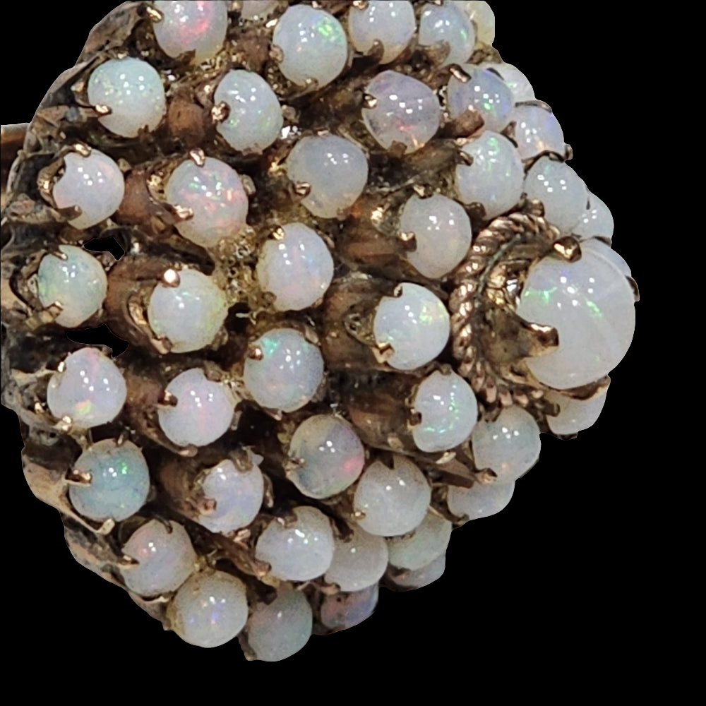 Outstanding 14k karat gold thai harem opal ring size 6 fine jewelry wedding